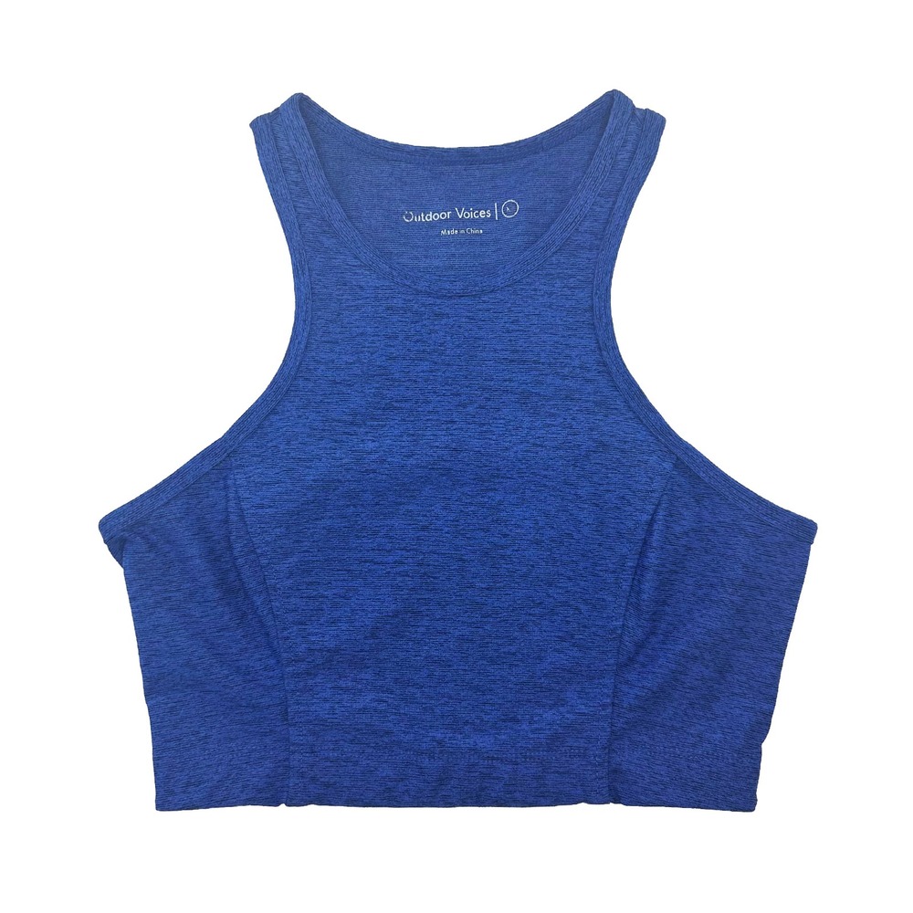 OUTDOOR VOICES Halter Racerback‎ Sports Bra • XS • blue